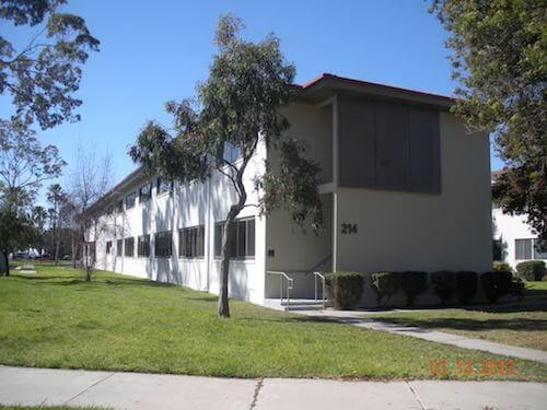 Bachelor's Enlisted Quarters (BEQ) building and lawn